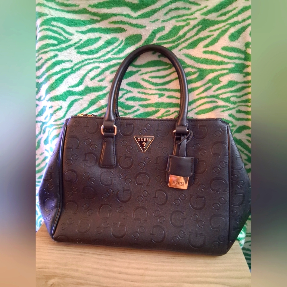 Guess Black Embossed Satchel